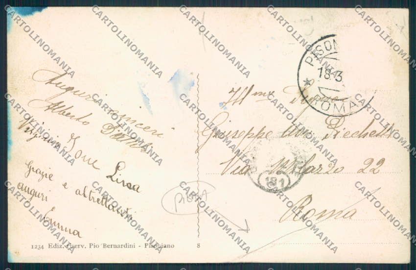Roma Pisoniano PIEGA cartolina MV1895 – retro