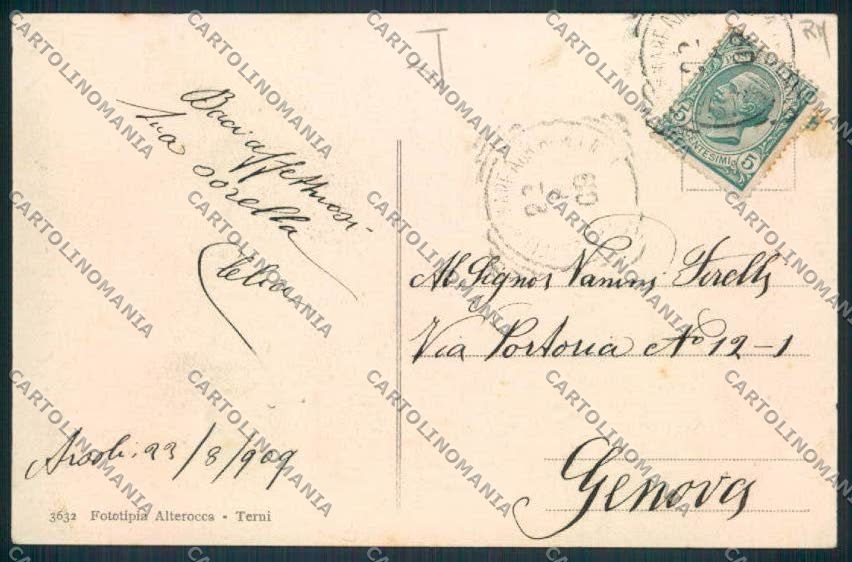 Roma Arsoli cartolina MV1901 – retro
