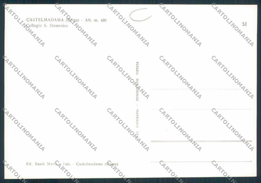 Roma Castel Madama Foto FG cartolina MV1931 – retro