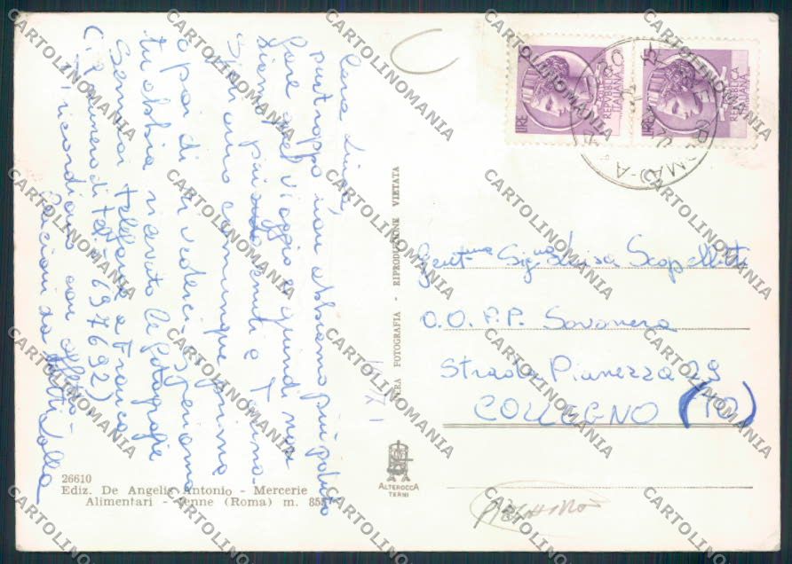 Roma Jenne PIEGHINE Foto FG cartolina MV1936 – retro