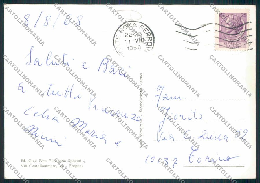Roma Fregene Foto FG cartolina MV1948 – retro