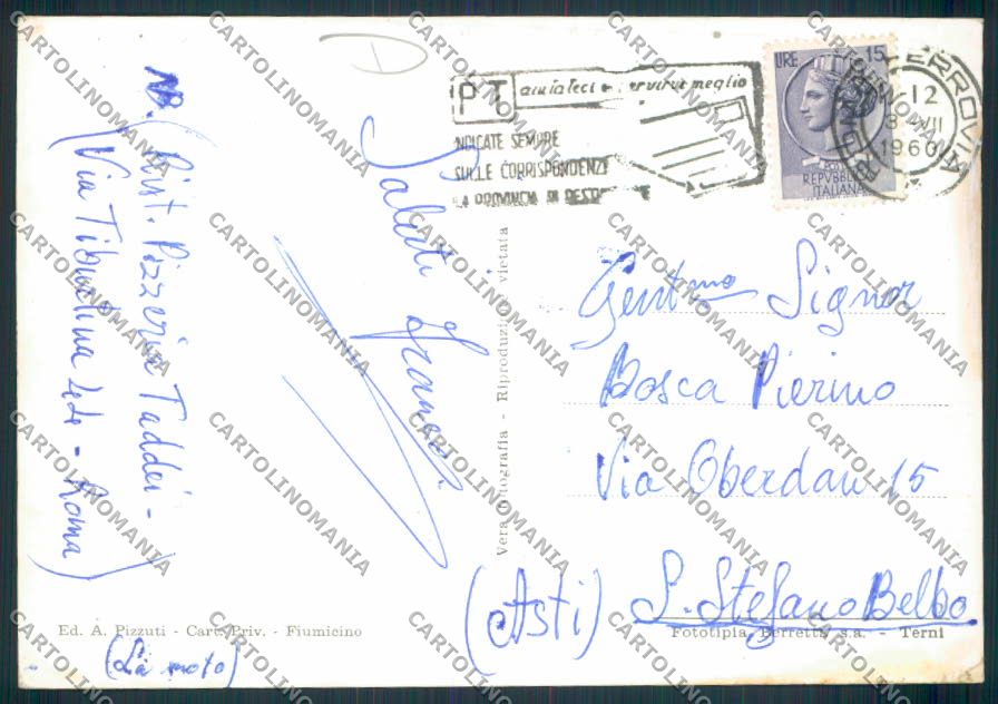 Roma Fiumicino ABRASA Foto FG cartolina MV1949 – retro