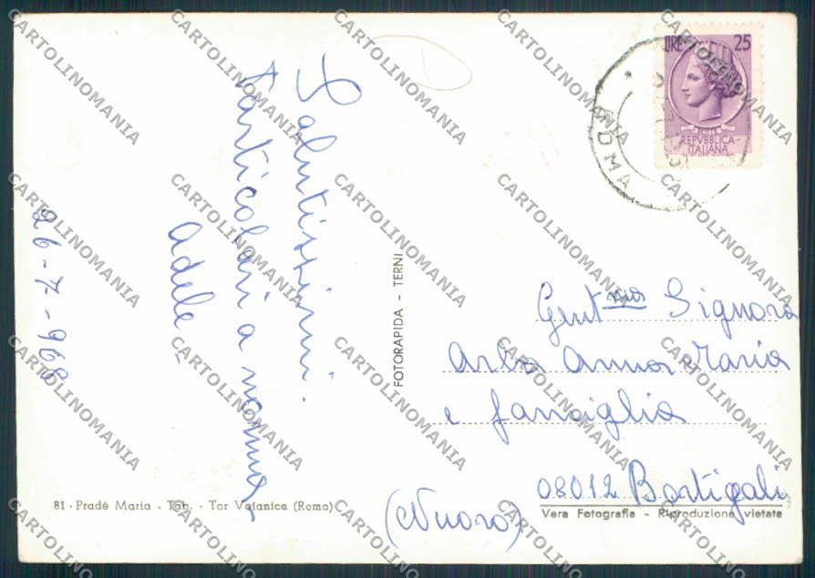 Roma Tor Vaianica Foto FG cartolina MV1955 – retro