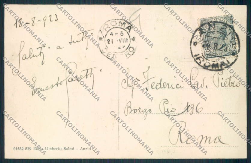 Roma Anzio cartolina MV1970 – retro