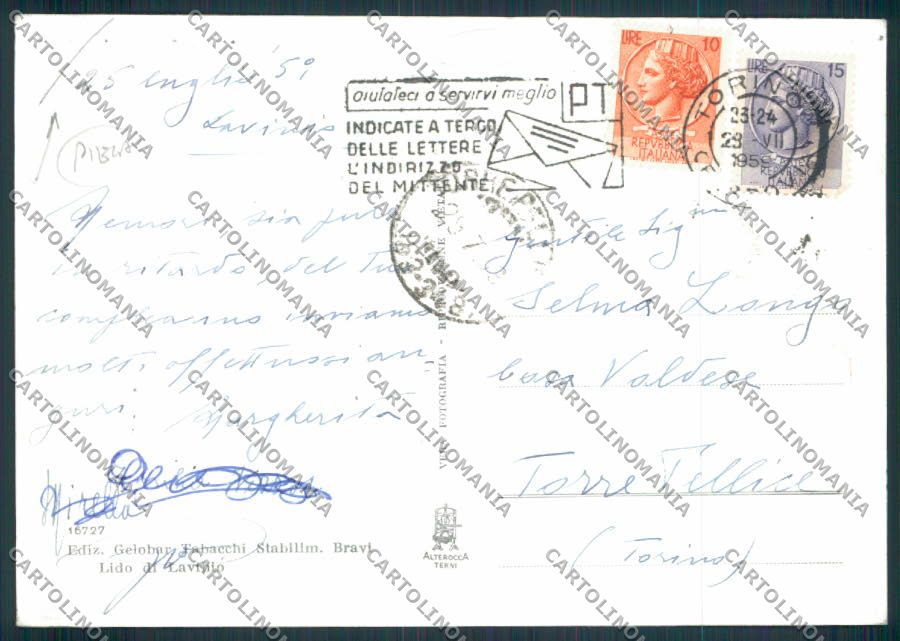 Roma Anzio PIEGA Foto FG cartolina MV1986 – retro