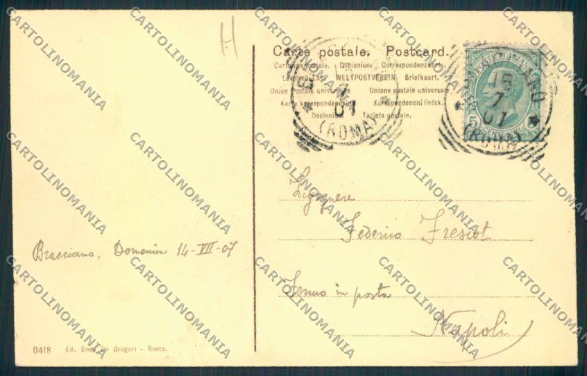 Roma Bracciano cartolina MV1992 – retro