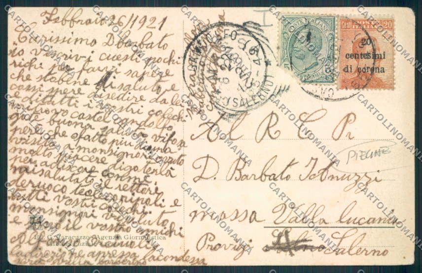 Roma Castel Gandolfo PIEGHE cartolina MV2006 – retro