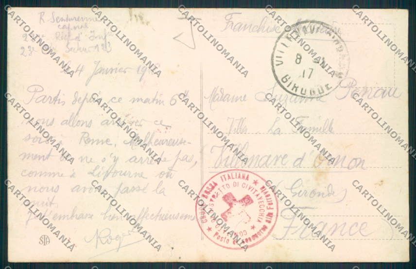 Roma Civitavecchia Savoia cartolina MV2021 – retro