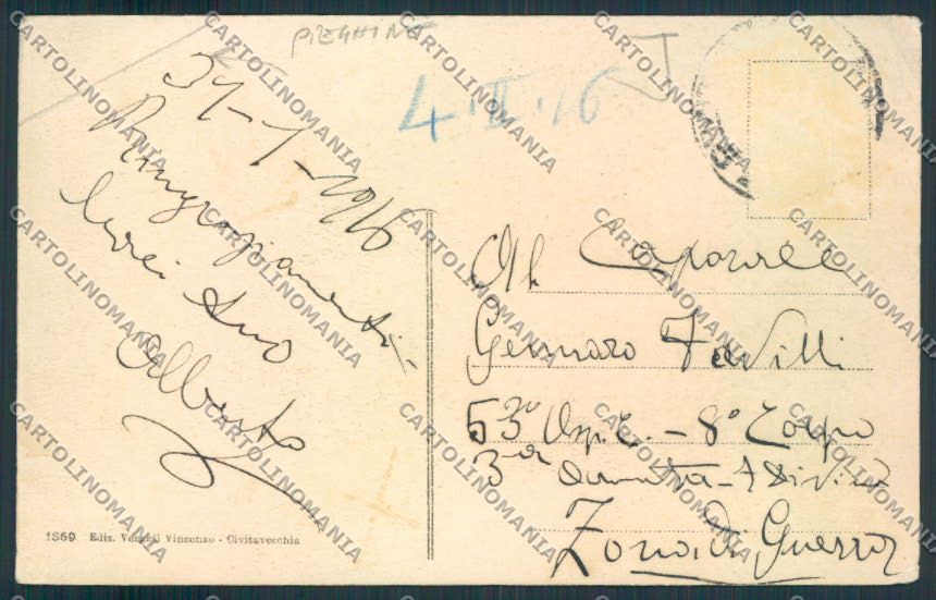 Roma Civitavecchia PIEGHINE cartolina MV2028 – retro