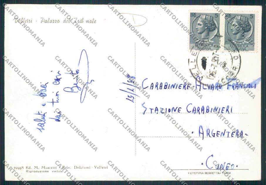 Roma Velletri Foto FG cartolina MV2158 – retro