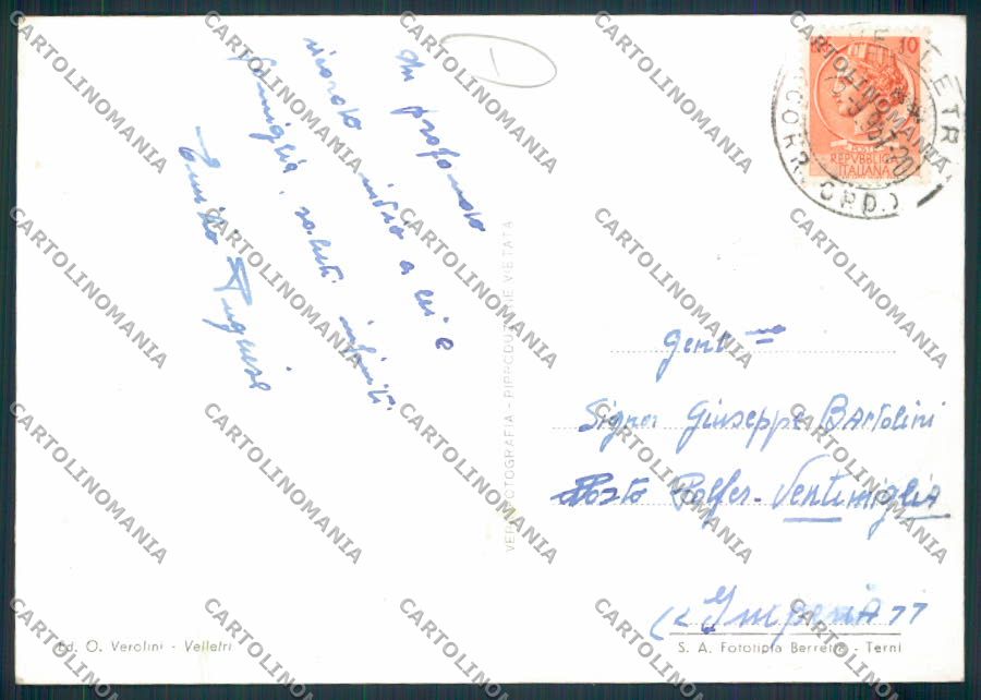 Roma Velletri Foto FG cartolina MV2159 – retro