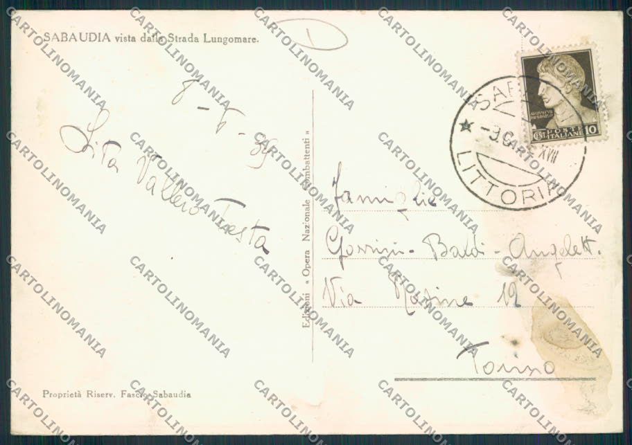 Latina Sabaudia FG cartolina MV2183 – retro