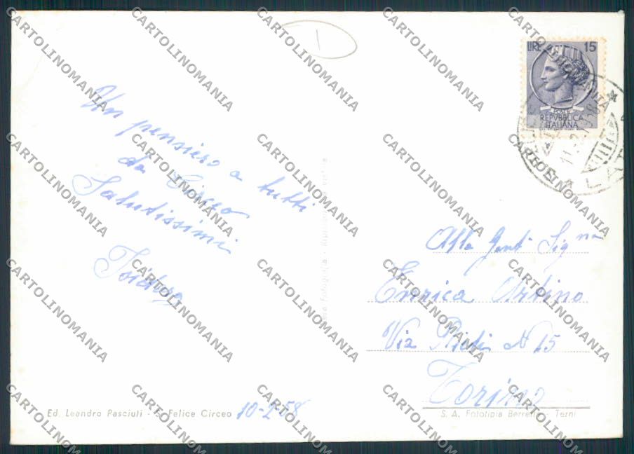 Latina San Felice Circeo Foto FG cartolina MV2184 – retro