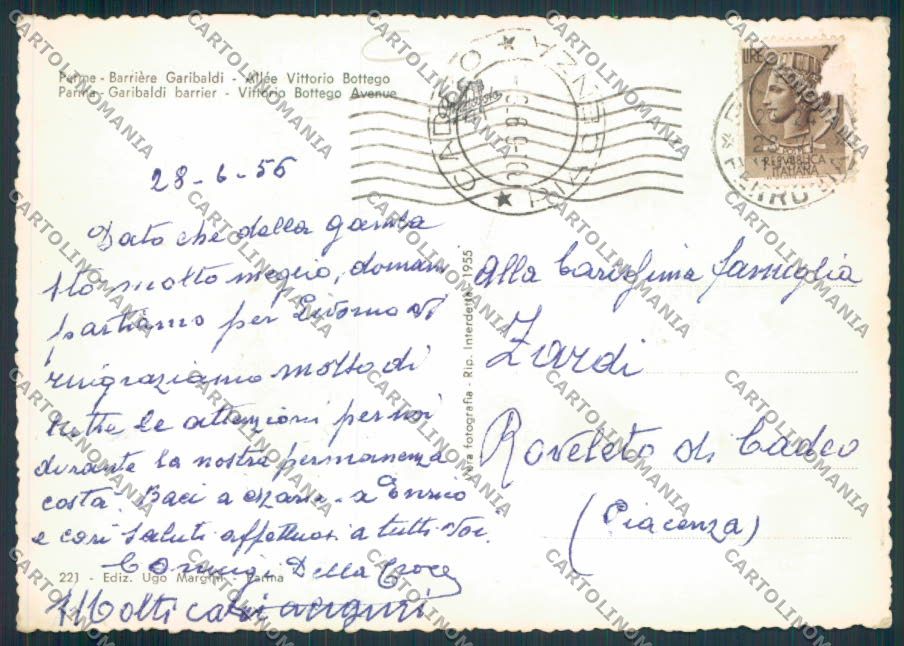 Parma Città Foto FG cartolina MV2496 – retro
