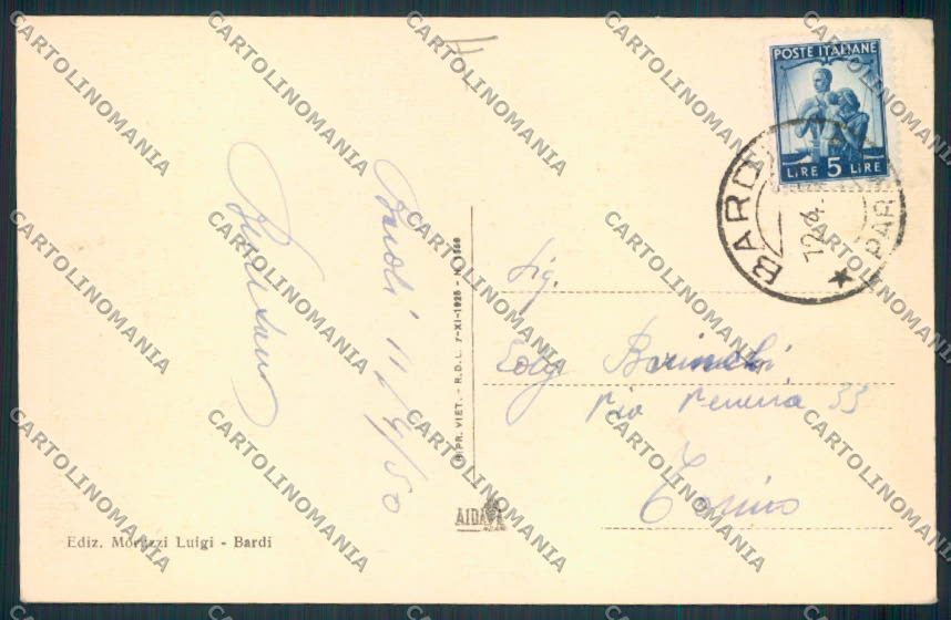 Parma Bardi cartolina MV2524 – retro