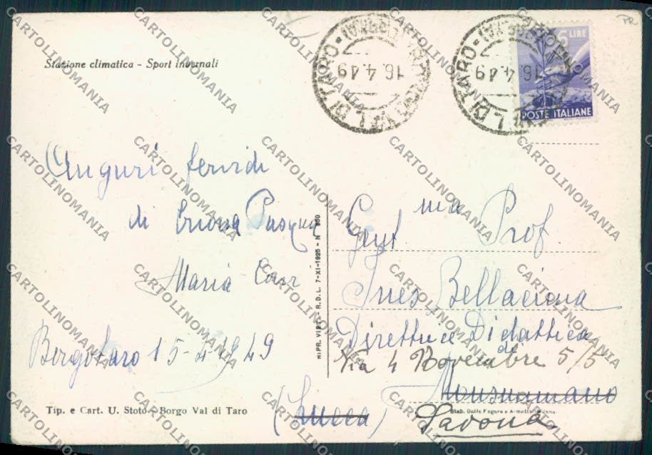 Parma Borgo Val di Taro FG cartolina MV2545 – retro