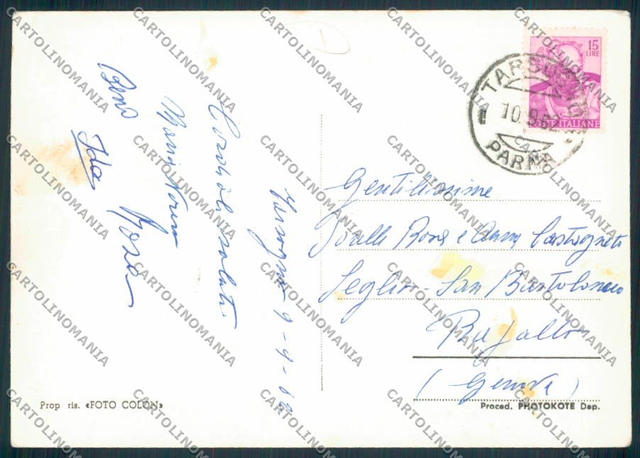 Parma Tarsogno Foto FG cartolina MV2547 – retro
