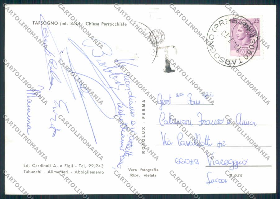 Parma Tarsogno Foto FG cartolina MV2561 – retro