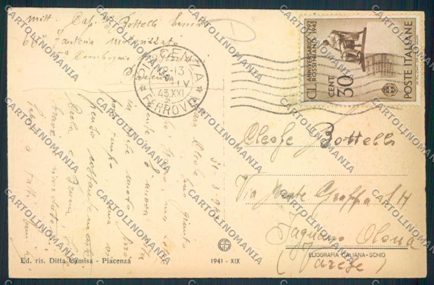 Piacenza Città cartolina MV2572 – retro
