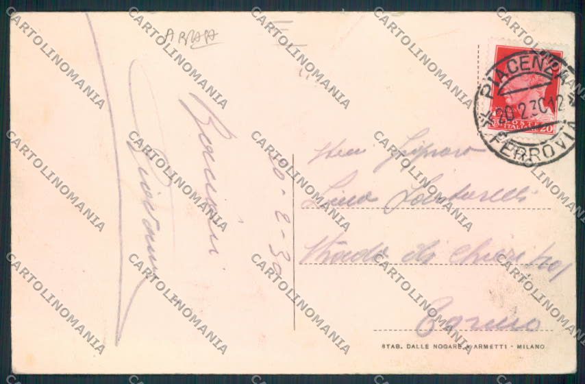 Piacenza Città ABRASA cartolina MV2578 – retro