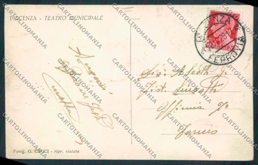 Piacenza Città Teatro Foto cartolina MV2580 – retro