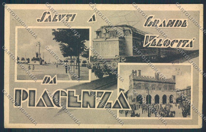 Piacenza Saluti Grande Velocità Treno cartolina MV2629 – fronte