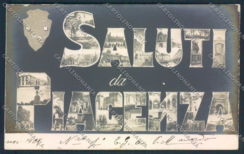 Piacenza Città Saluti da Foto cartolina MV2631 – fronte
