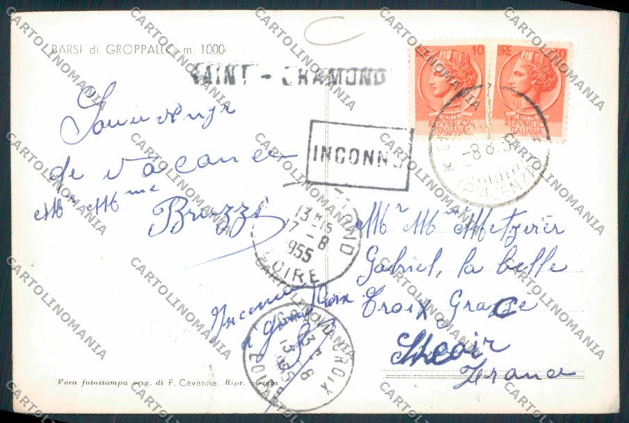 Piacenza Barsi Groppallo Foto FG cartolina MV2684 – retro