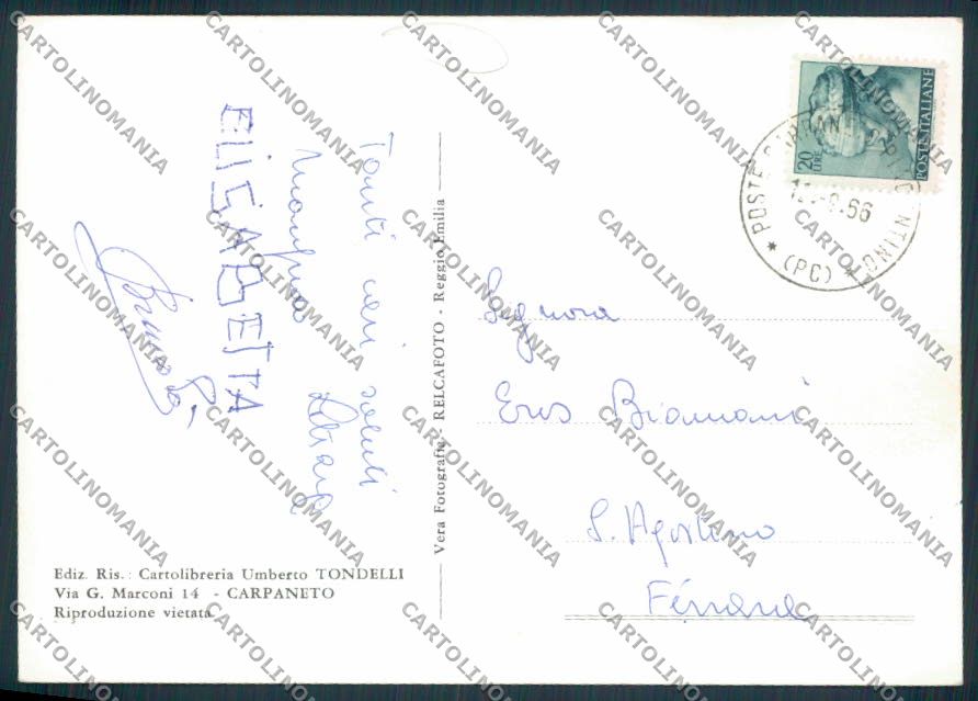 Piacenza Carpaneto Foto FG cartolina MV2699 – retro