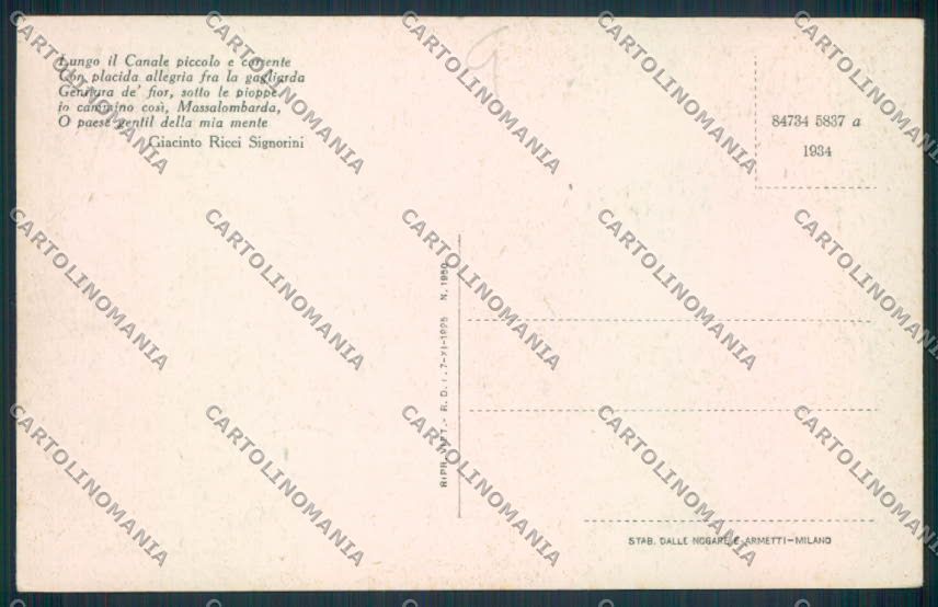 Ravenna Massalombarda cartolina MV2904 – retro