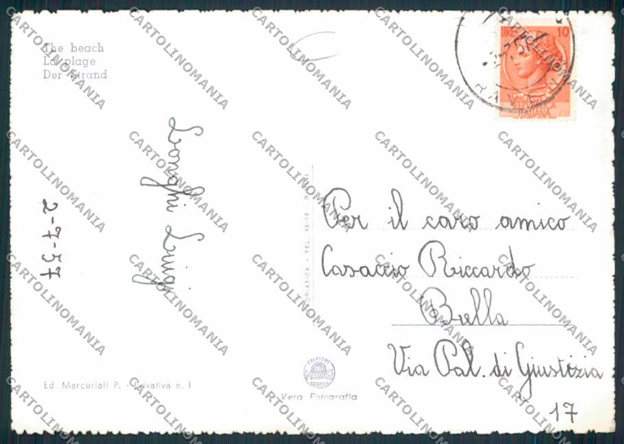 Ravenna Cervia Foto FG cartolina MV2946 – retro