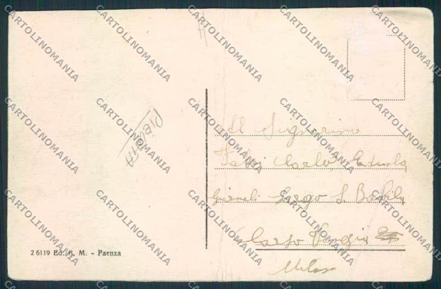 Ravenna Faenza PIEGATA cartolina MV2985 – retro