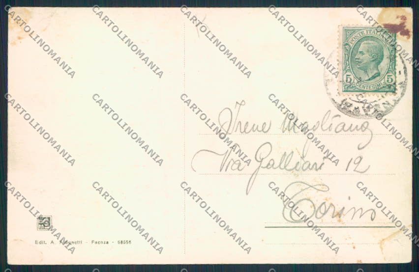 Ravenna Faenza PIEGA ABRASA cartolina MV3006 – retro