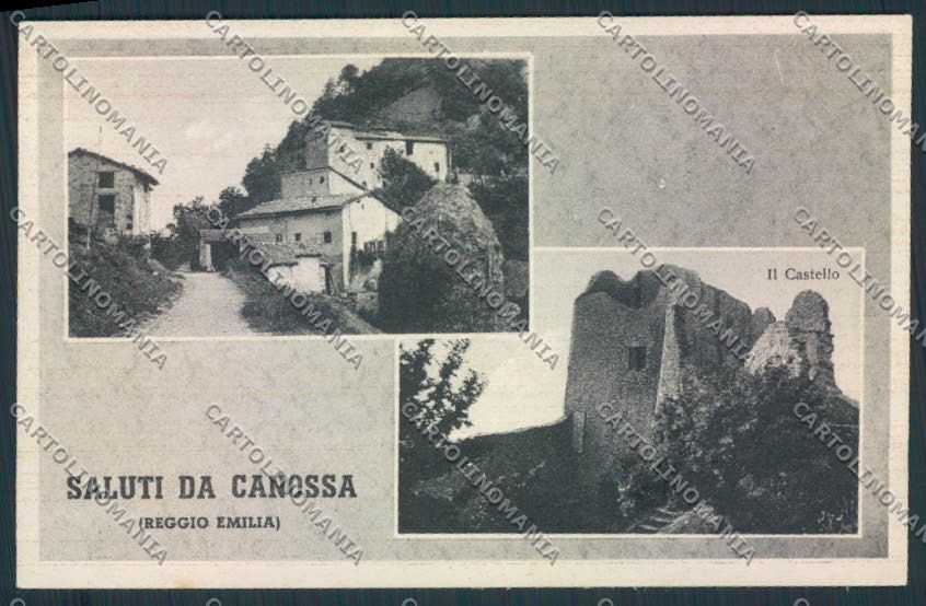 Reggio Emilia Canossa Saluti da cartolina MV3184 – fronte