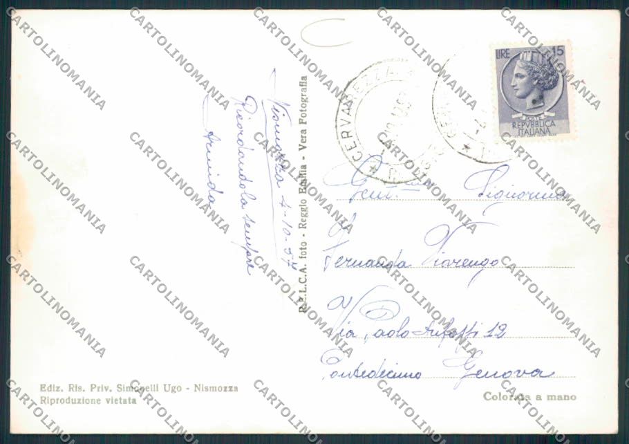 Reggio Emilia Nismozza ADESIVO Foto FG cartolina MV3204 – retro