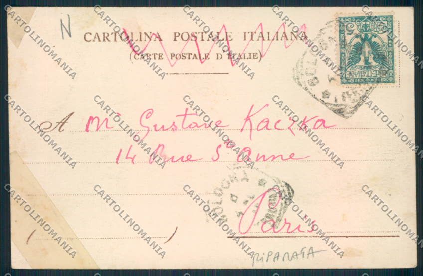Bologna Città RIPARATA Saluti da Treno cartolina MV3363 – retro