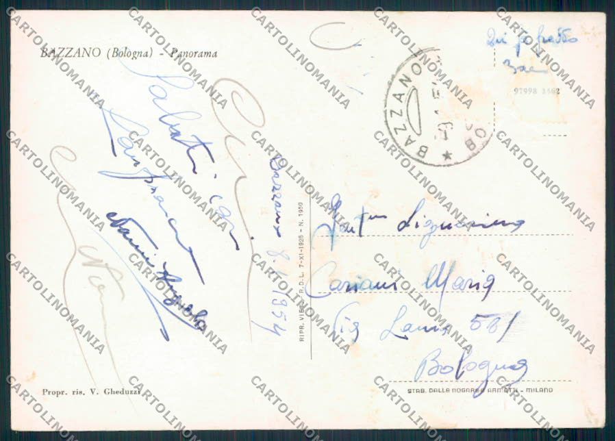 Bologna Bazzano ADESIVO FG cartolina MV3402 – retro