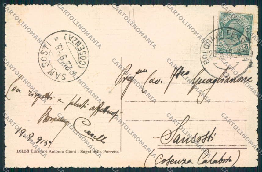 Bologna Porretta cartolina MV3477 – retro