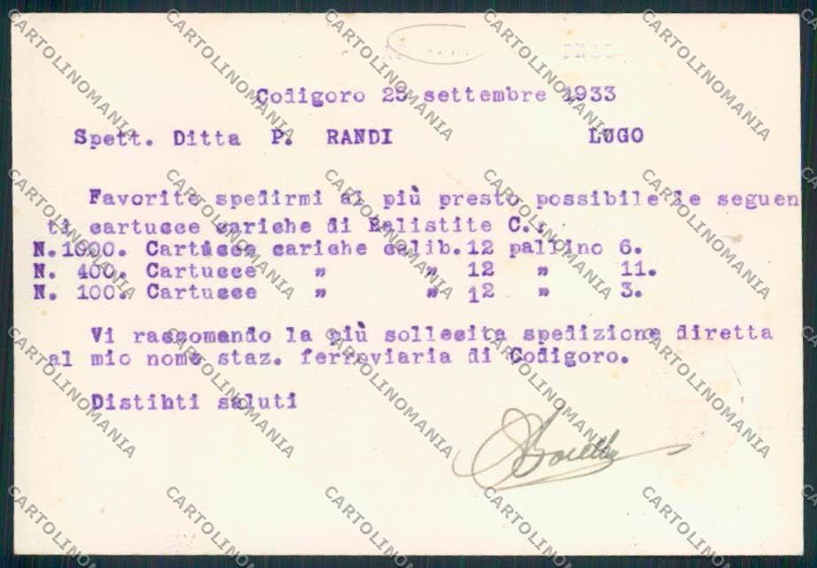 Ferrara Codigoro Commerciale FG cartolina MV3588 – retro