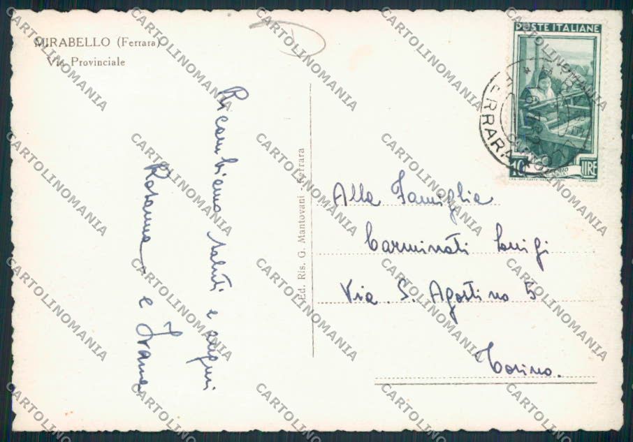 Ferrara Mirabello FG cartolina MV3591 – retro