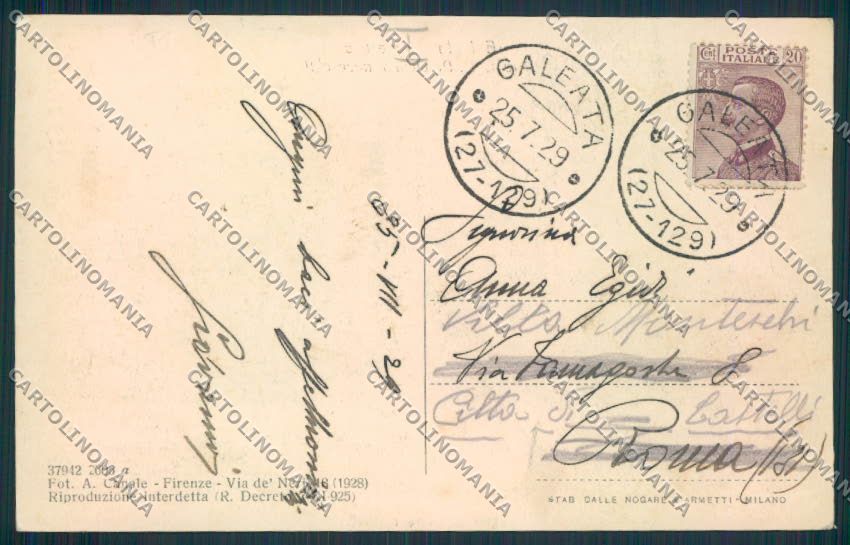 Forlì Galeata cartolina MV3692 – retro
