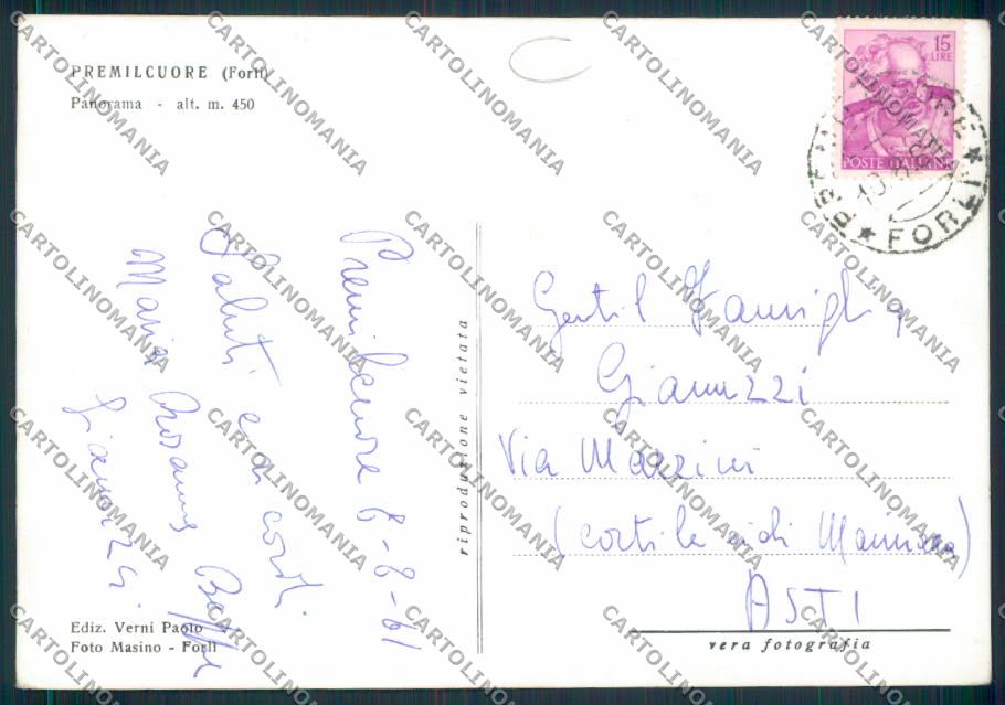 Forlì Premilcuore ADESIVO Foto FG cartolina MV3717 – retro