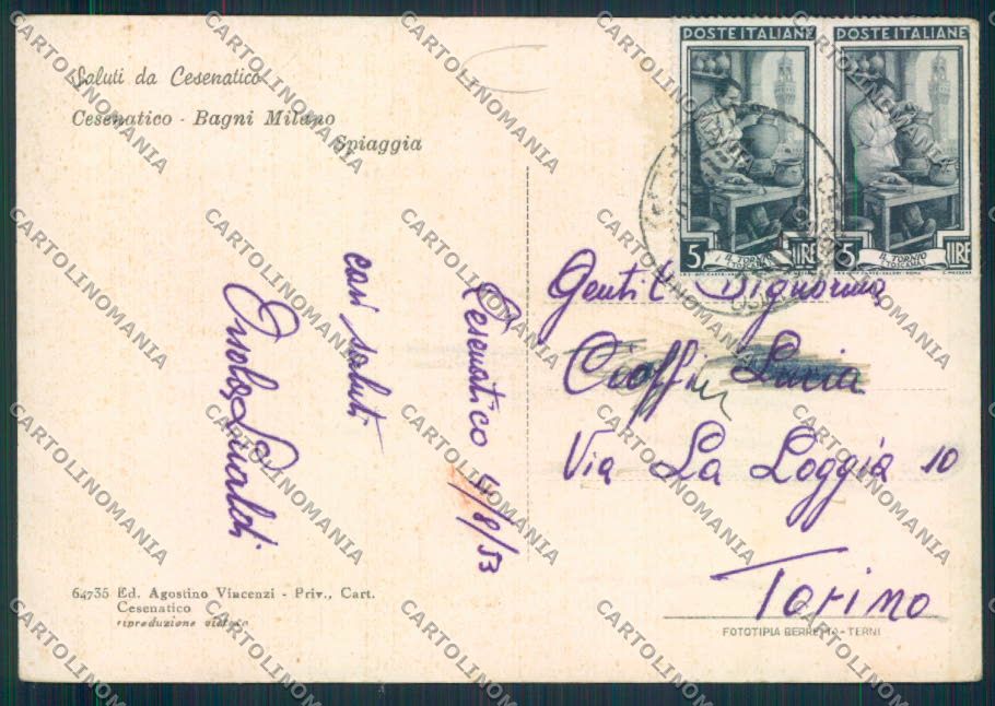 Forlì Cesenatico FG cartolina MV3764 – retro