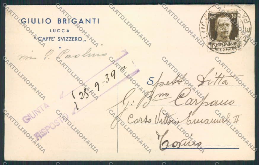 Lucca Città Commerciale Caffè cartolina MV3782 – fronte