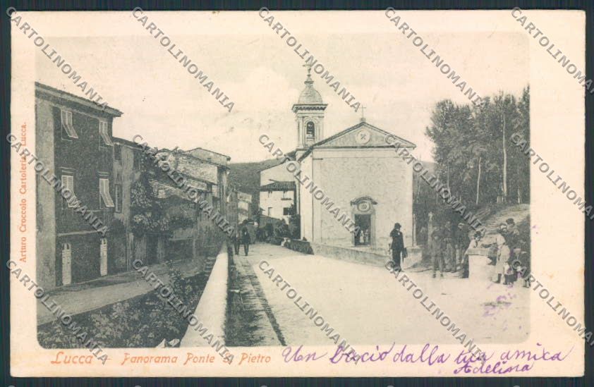 Lucca Ponte San Pietro cartolina MV3870 – fronte
