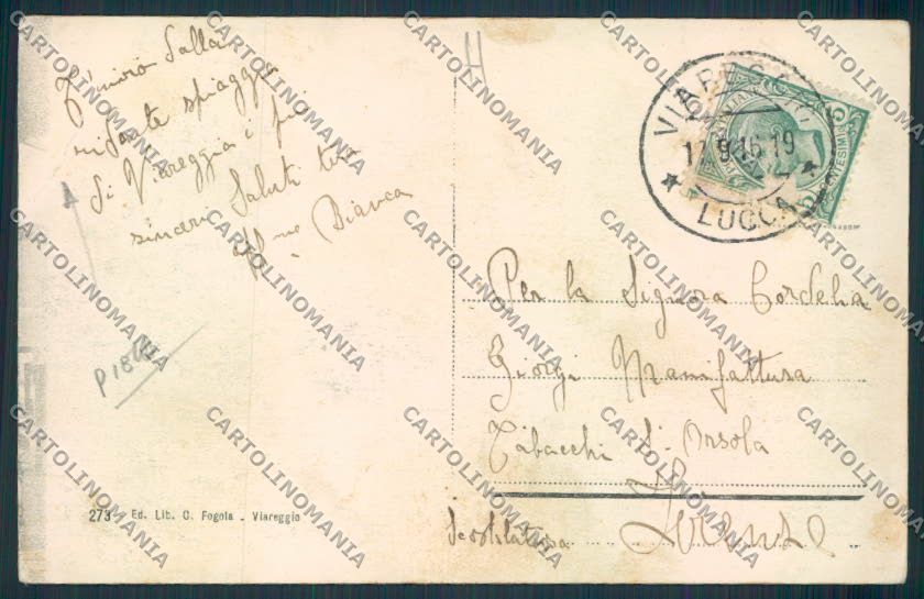 Lucca Viareggio PIEGA cartolina MV4083 – retro