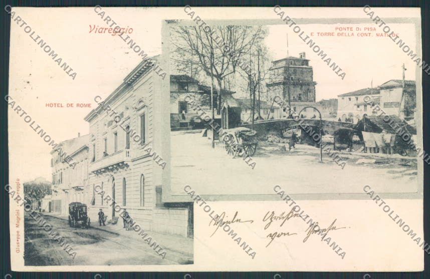 Lucca Viareggio PIEGHINA RIFILATA cartolina MV4109 – fronte