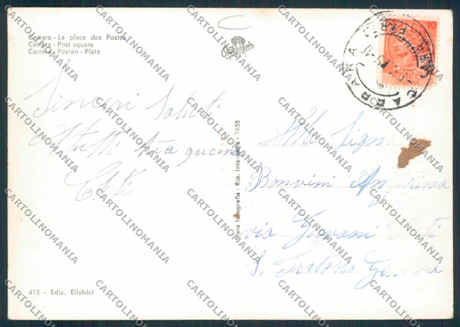 Massa Carrara ADESIVO Foto FG cartolina MV4231 – retro