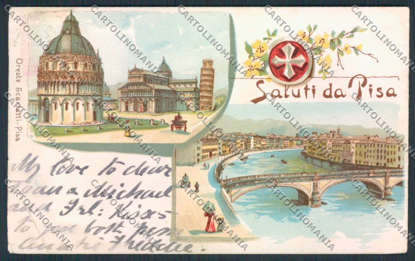 Pisa Saluti da Gruss cartolina MV4318 – fronte