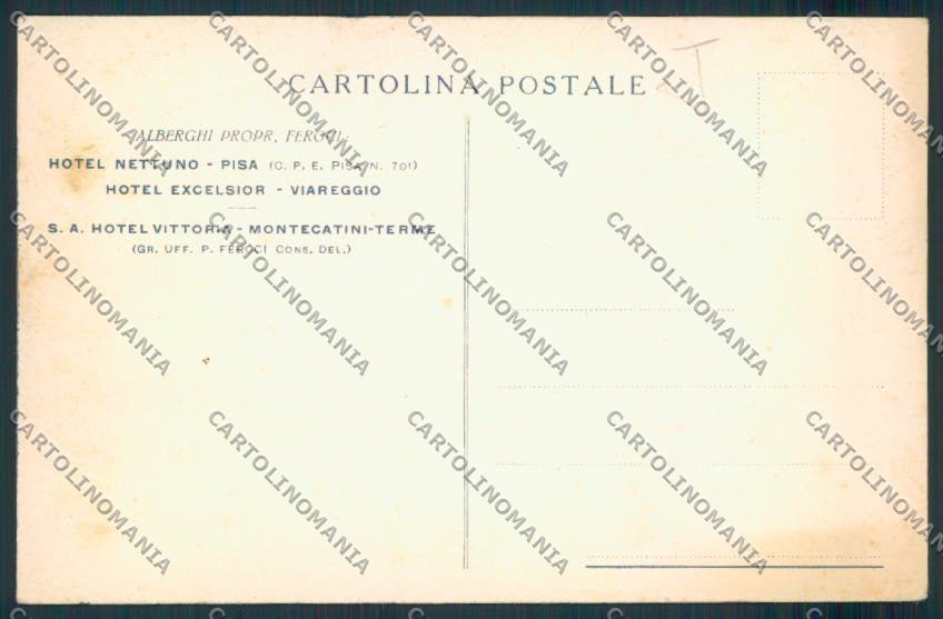 Pisa Hotel Nettuno cartolina MV4330 – retro